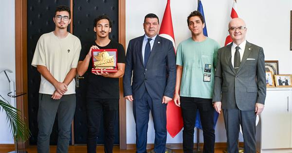 Winners of Teknofest Visit EMU Rector Prof. Dr. Hasan Kılıç