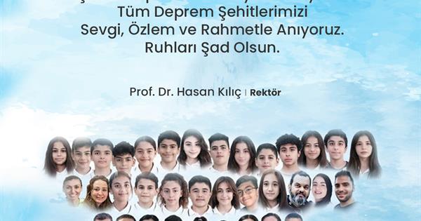 DAÜ Rektörlüğü 6 Şubat Depreminin Üçüncü Yılı Vesilesiyle Anma Mesajı Yayımladı